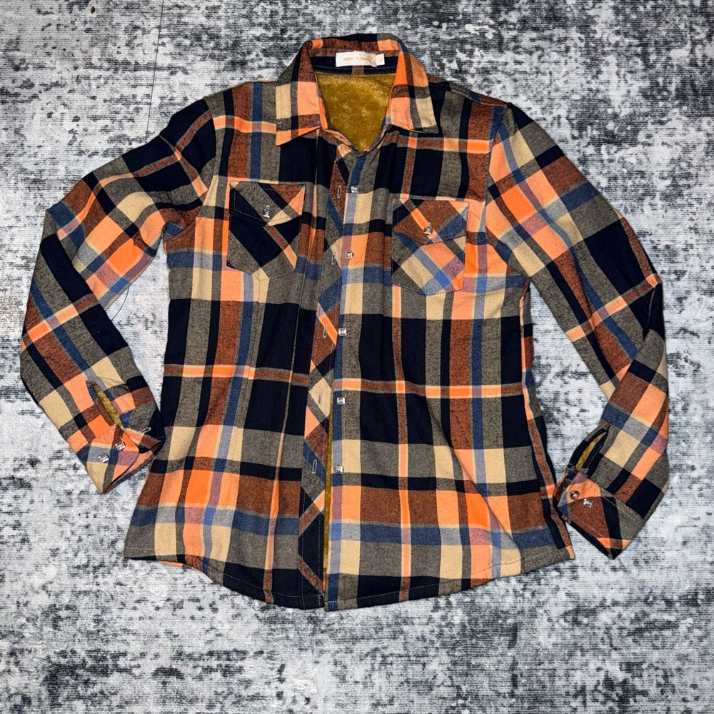 Jiang Yi Xuan Plaid Flannel Shirt Longe Sleeve